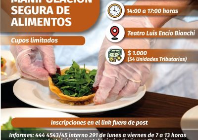 Se dictará un nuevo curso de manipulación segura de alimentos en Rivadavia.